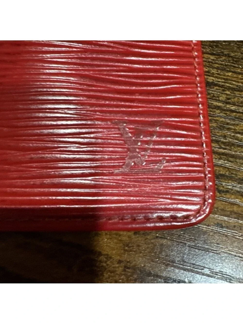 Louis Vuitton Red Epi Leather Pochette Cles